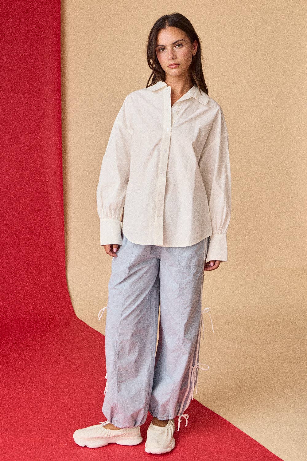 Papermoon - Wholesale Shirt - Women's - PT51052 - Oversized Button-Down Shirt - Cream7