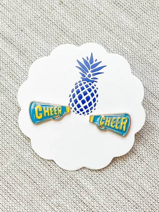 Cheer Enamel Stud Earrings for wholesale by Prep Obsessed Wholesale