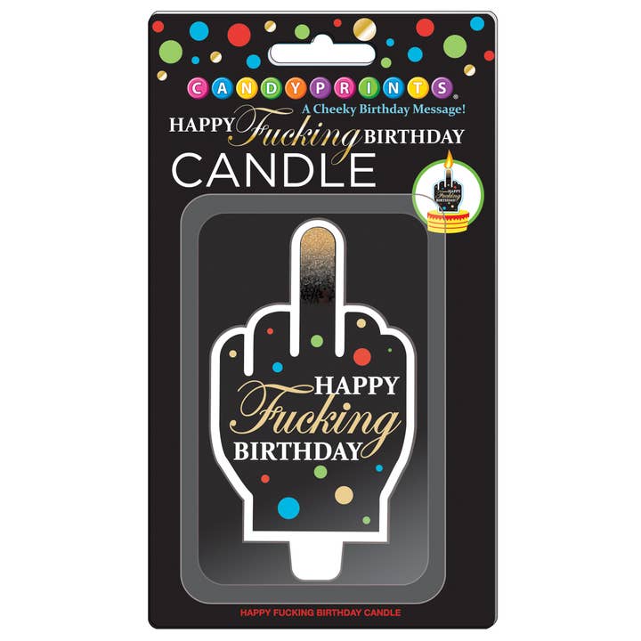 Little Genie Productions - Wholesale Cake Candle - Happy Fucking Birthday FU Finger Candle