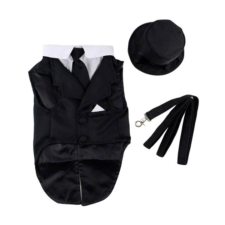 Midlee Dog Tuxedo Wedding Suit- Black for wholesale by Midlee Designs