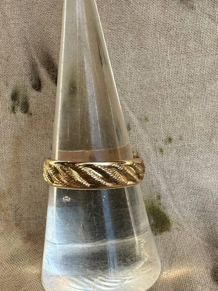 Anel Padrão Revestido a Ouro por atacado de Simple Drip Jewelry