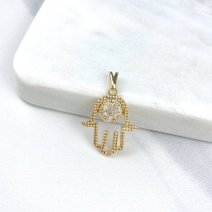 Luxus Accessories - Wholesale Individual charm/pendant - 18k Gold Filled or Silver Filled Hamsa Hand Charms4