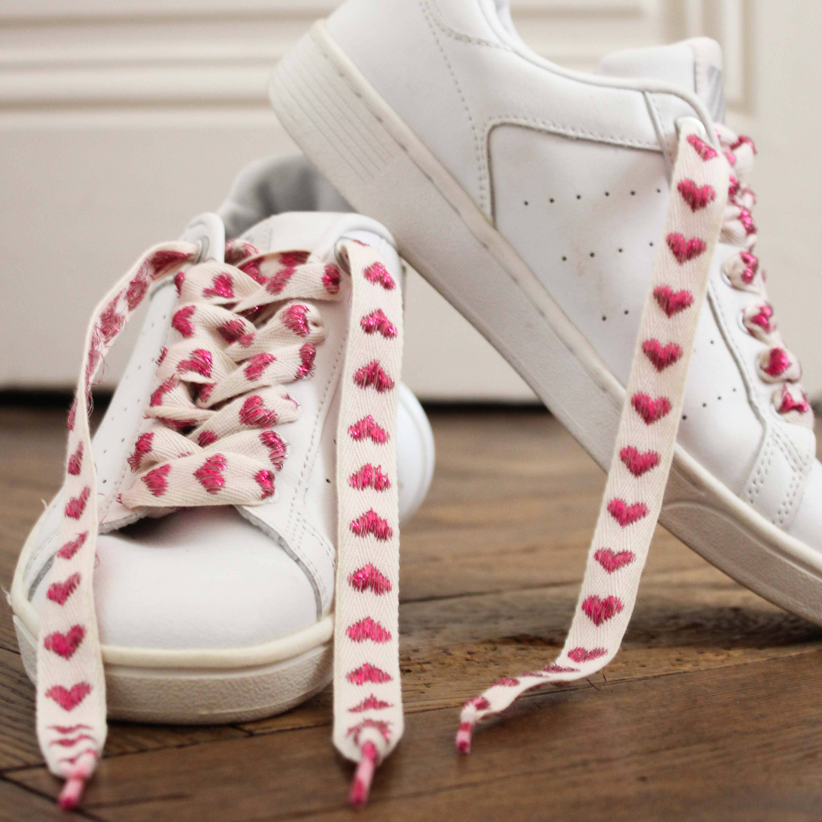 furiouslaces - Wholesale Shoelaces - Women's - Linen shoelaces and pink hearts2