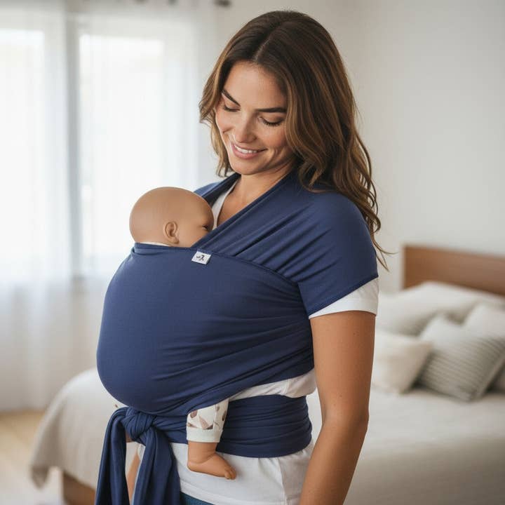 Bamboo baby wrap CORNFLOWER for wholesale by Storchenwiege GmbH & Co. KG