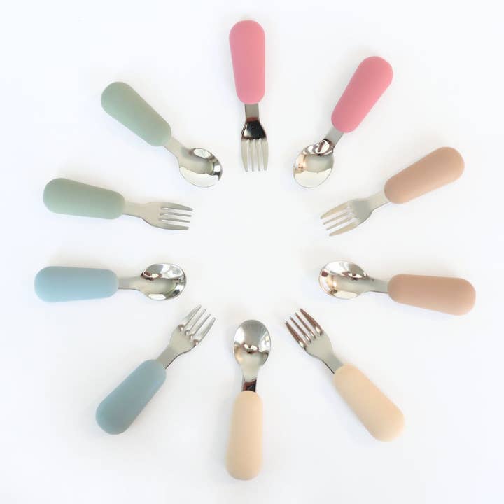 Baby Bliss - Wholesale Flatware Set - Kids & Baby - Stainless Steel & Silicone Silverware