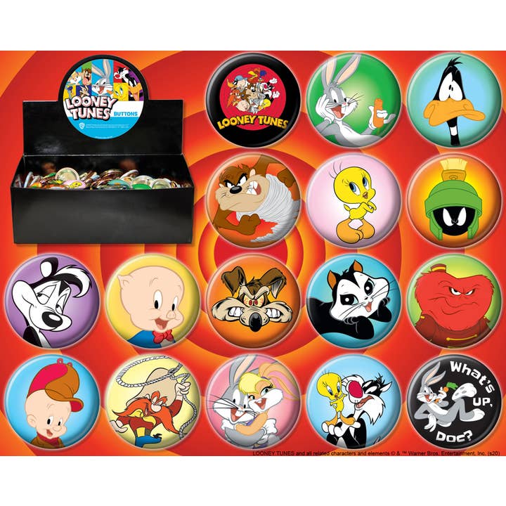 Ata-Boy - Wholesale Lapel Pin/Button - Looney Tunes 144 Piece Button Assortment0