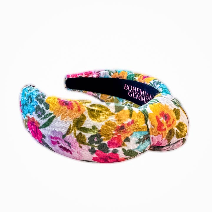 Spring Bright Floral Knotted Headband for wholesale by BOHEMIAN GEMME