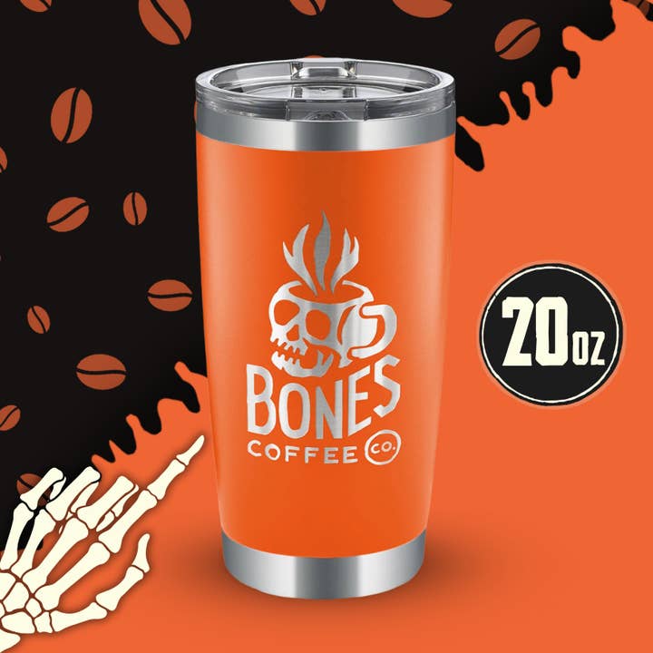 20 once. Bicchiere caldo/freddo in acciaio inossidabile | Isolante | Arancione per la vendita all'ingrosso da parte di Bones Coffee Company