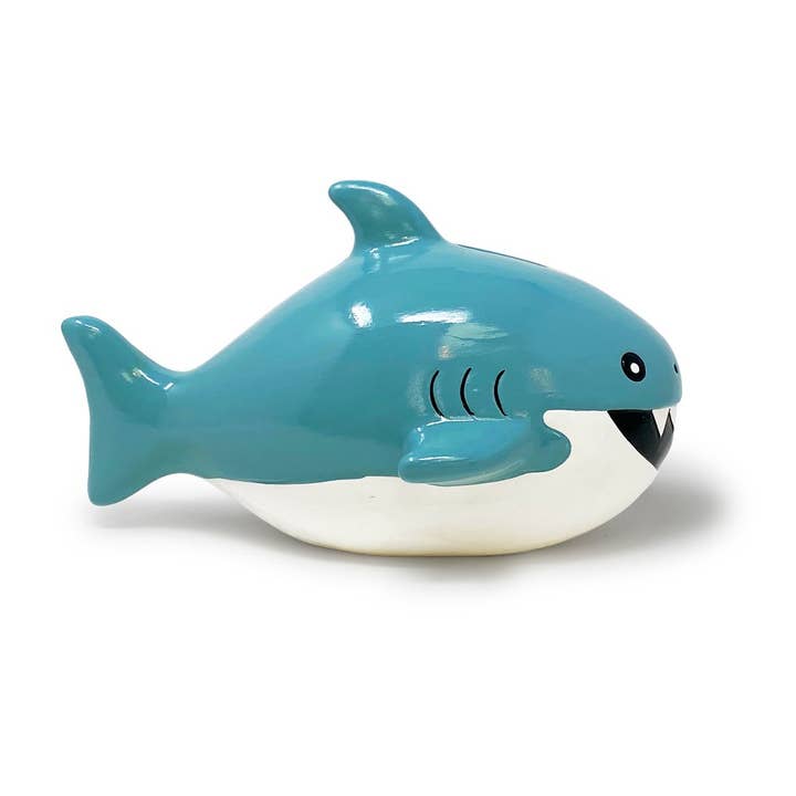 Isaac Jacobs International - Wholesale Money/Piggy Bank - Kids & Baby - Isaac Jacobs Ceramic Shark Coin Bank, Fish Piggy Bank1