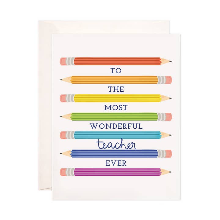 Wonderful Teacher Greeting Card - Teacher Thank You for wholesale by Bloomwolf Studio