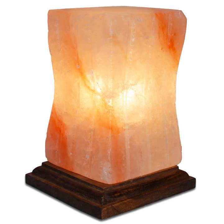 Fantasia Mining - Wholesale Salt lamp - Cube Lines Shaped Salt Lamp - 7" avg. - Cord, Bulb, Dimmer4