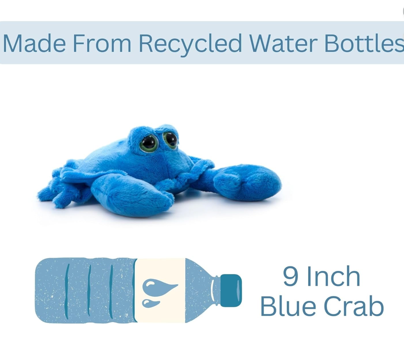 The Petting Zoo – wholesale Fyllda/plyschleksaker - Barn och baby – 9" (23 cm) Ljusögd blå krabba sjöliv4