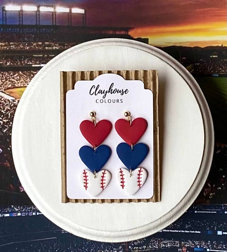 Clayhouse Colours - Wholesale Dangle Earrings - Braves Baseball Earrings  2