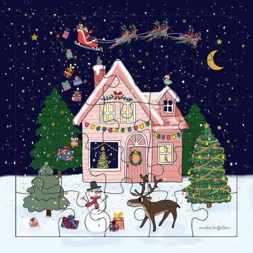 Actetre Deutschland Gmbh - Wholesale Kerstkaartje - Huis met kerstdecoratie (SKU: PUZ157)0