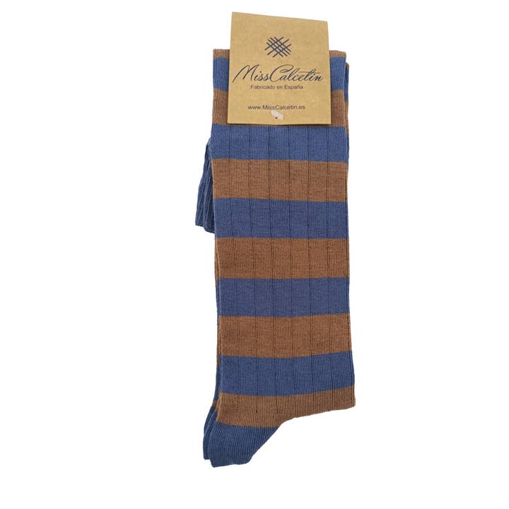 Brown Stone MissBrown-Stone Striped High Top Socks for wholesale on Faire1