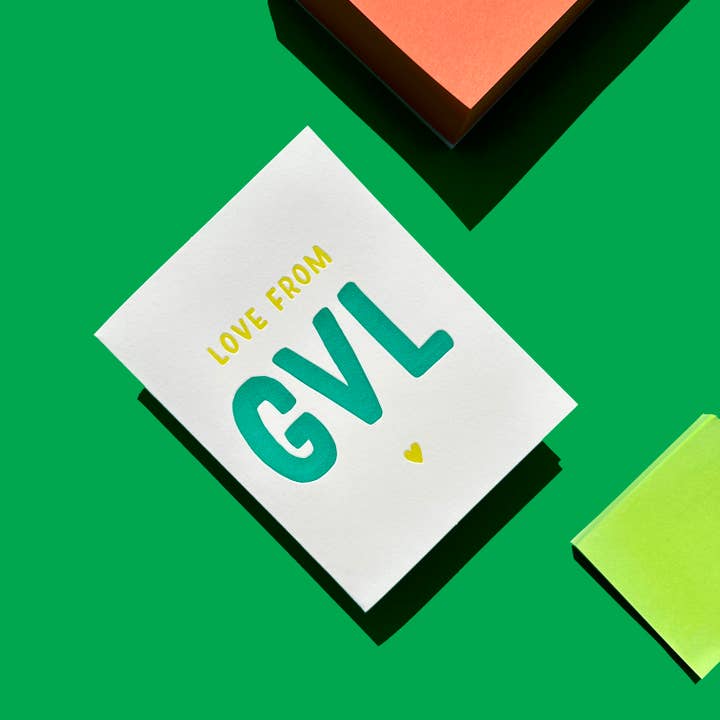 INK MEETS PAPER - Wholesale Friendship Card - Love from GVL - Friendship + Hello card - Local Love