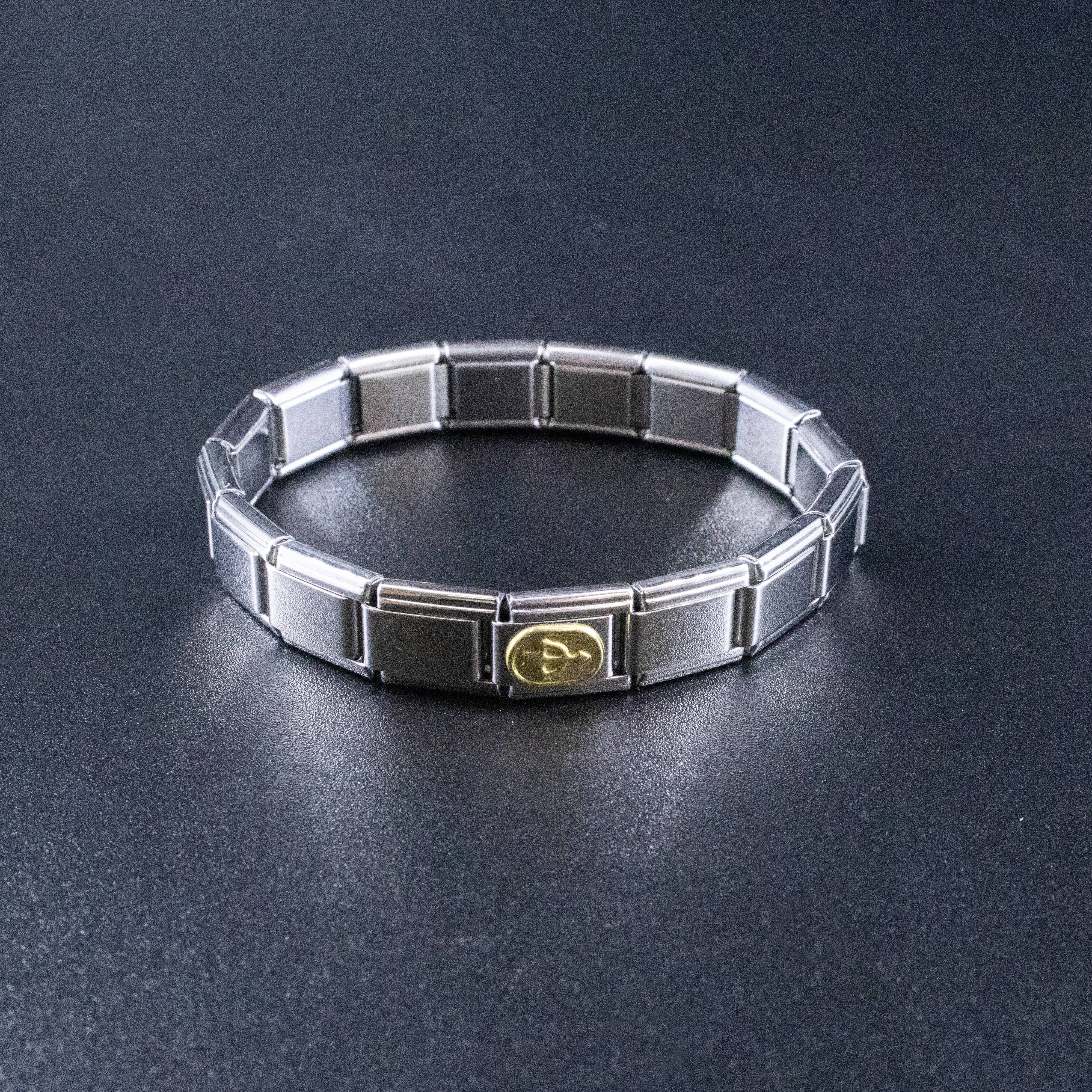 Natalia - Wholesale Individual Charm/Pendant - Italian Charms - Sagittarius Zodiac, 9mm Gold Bracelet Links2