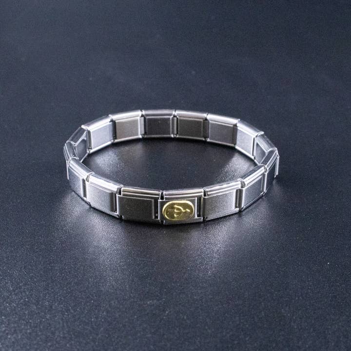 Natalia - Wholesale Individual Charm/Pendant - Italian Charms - Sagittarius Zodiac, 9mm Gold Bracelet Links2