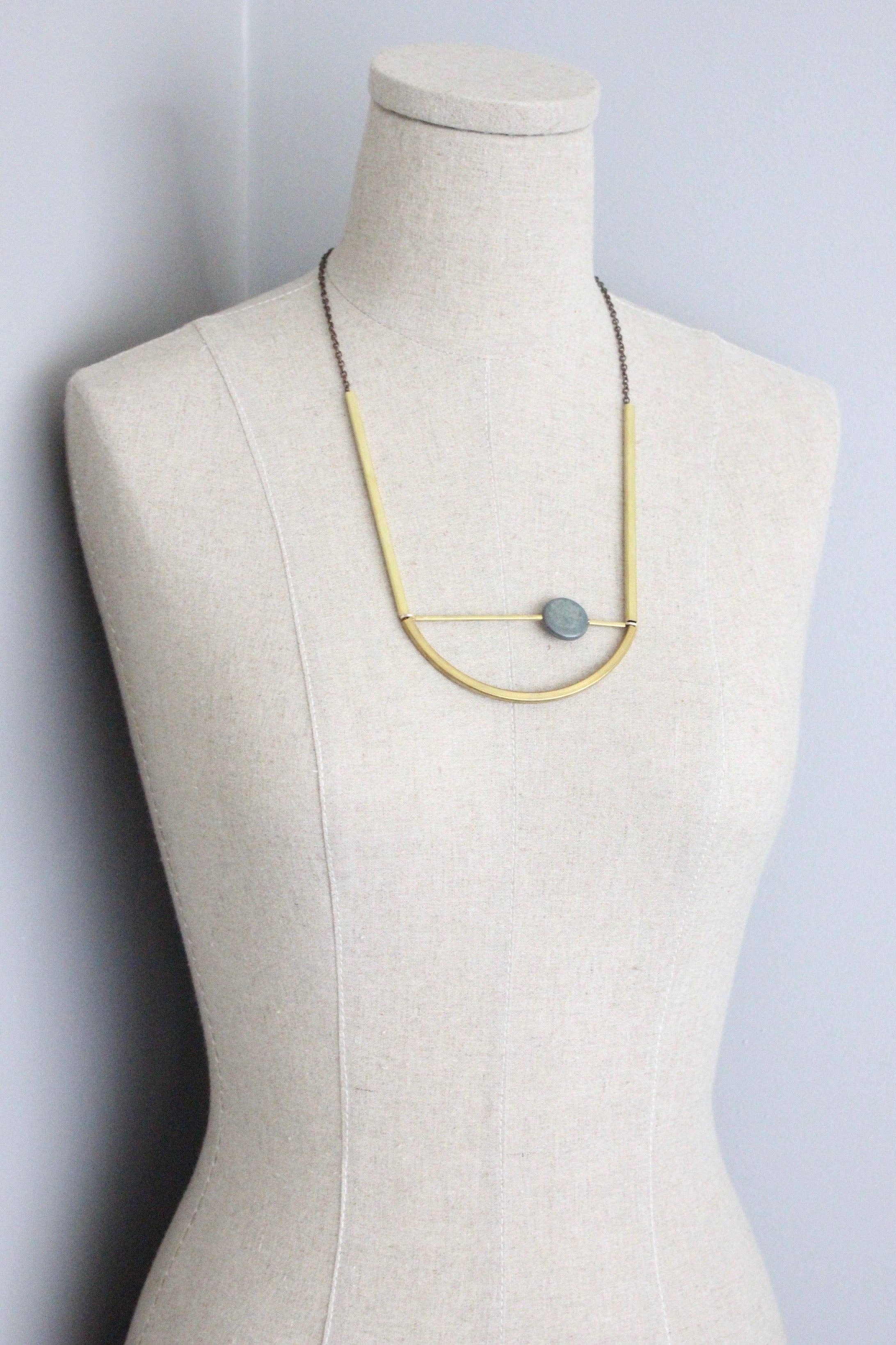 David Aubrey Jewelry – wholesale Pendant/charm necklace – ATH122 Geometric brass necklace1