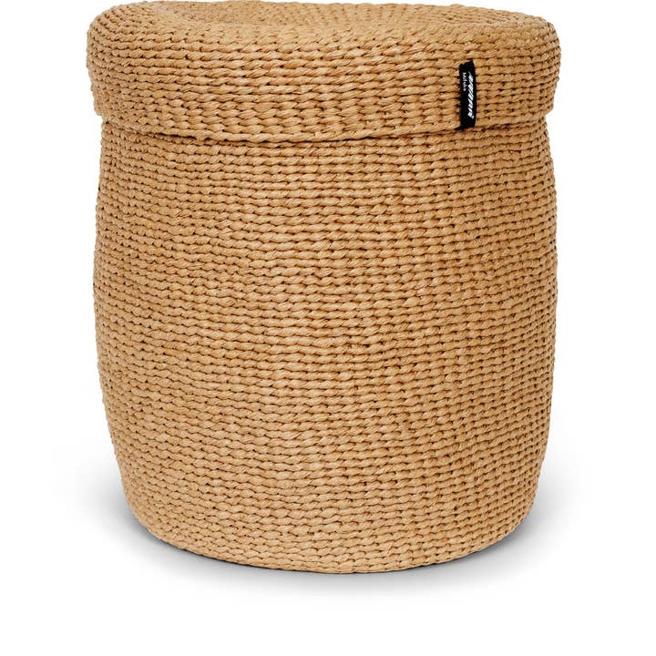 Kiondo basket with lid | Brown L for wholesale by Mifuko
