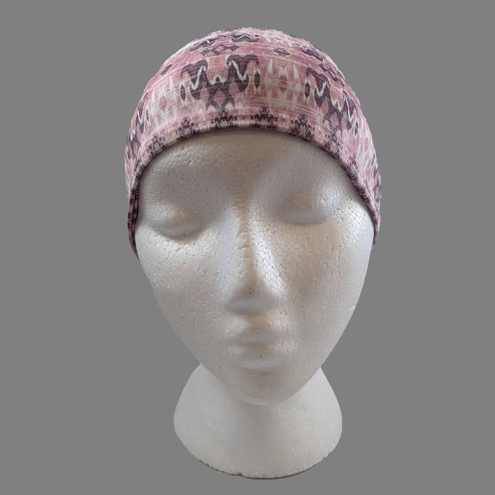 HW107 - Pink Aztec head wrap for wholesale by Gem City Attire