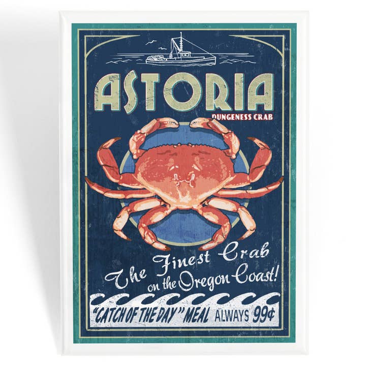 MAGNET Astoria, Oregon, Dungeness Crab for wholesale by Lantern Press
