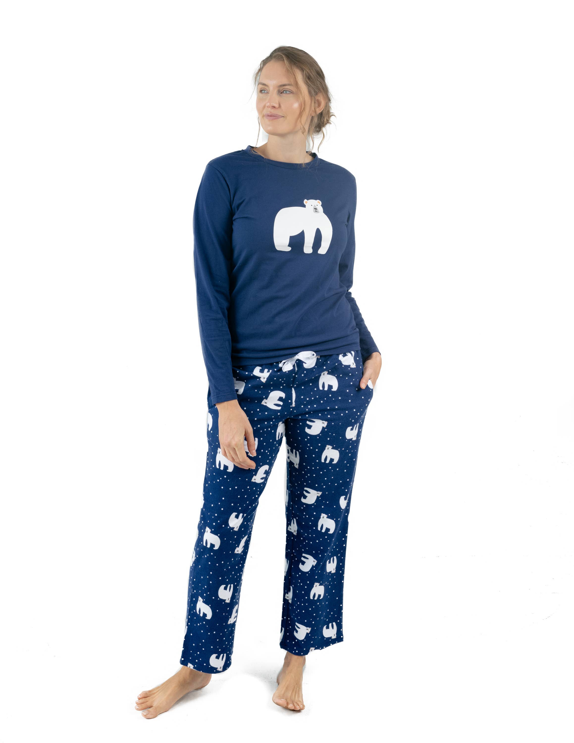 Leveret Pajamas - Vente Haut et bas de pyjama – femme - Pantalon deux pièces en flanelle en coton pour femmes4