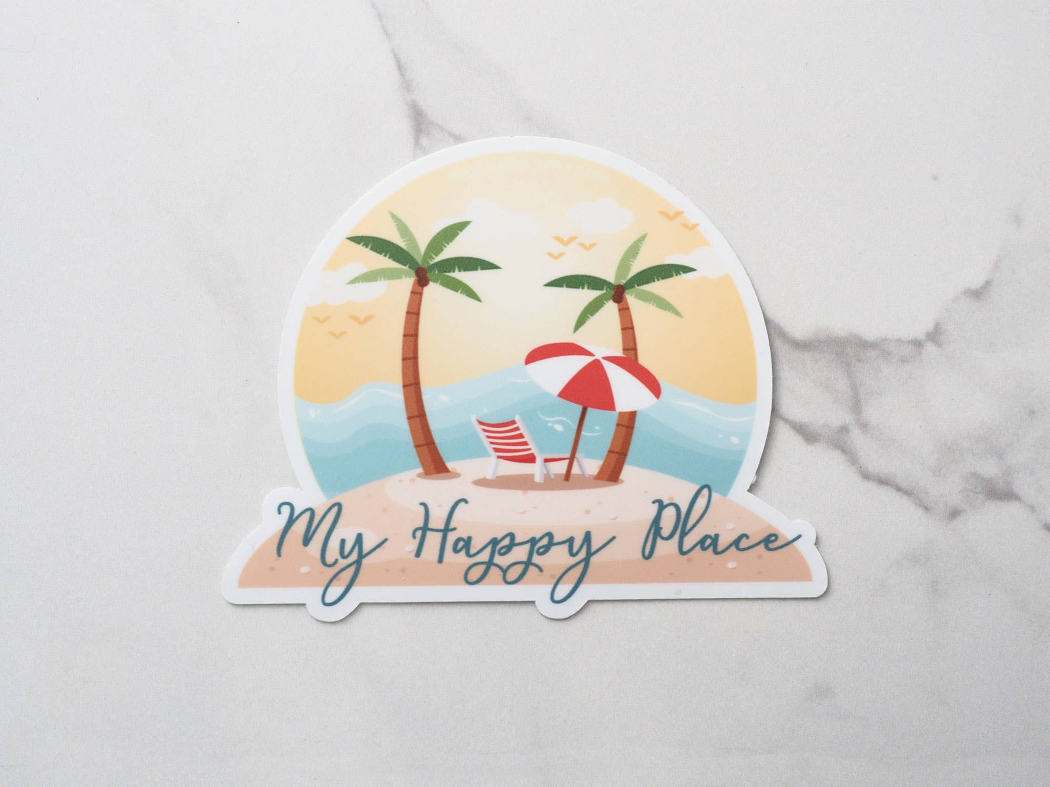 Sentinel Supply - Wholesale Sticker - My Happy Place Beach Sticker - Ocean Waves Shore Decal6