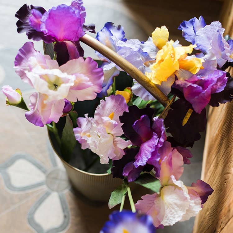 Rustic Reach - Wholesale Artificial Flowers - Artificial Iris Flower Stem 31.5" Tall1