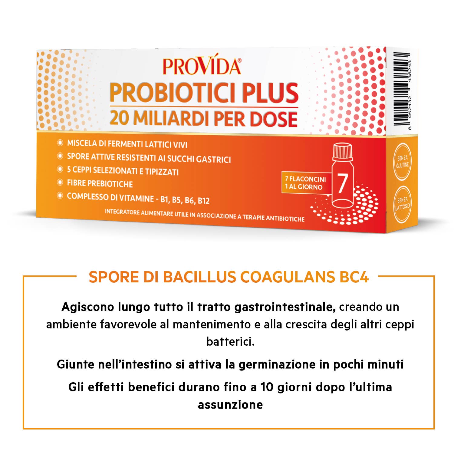 OPTIMA NATURALS - Vendita all'ingrosso Vitamine/integratori orali - Provida Probiotici Plus - 20 miliardi per dose - 7 flaconcin6