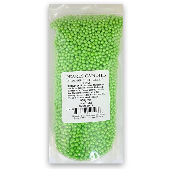 Caramelle con perle, 7 mm, colore: verde lime brillante, 2 kg per la vendita all'ingrosso da parte di McCall's