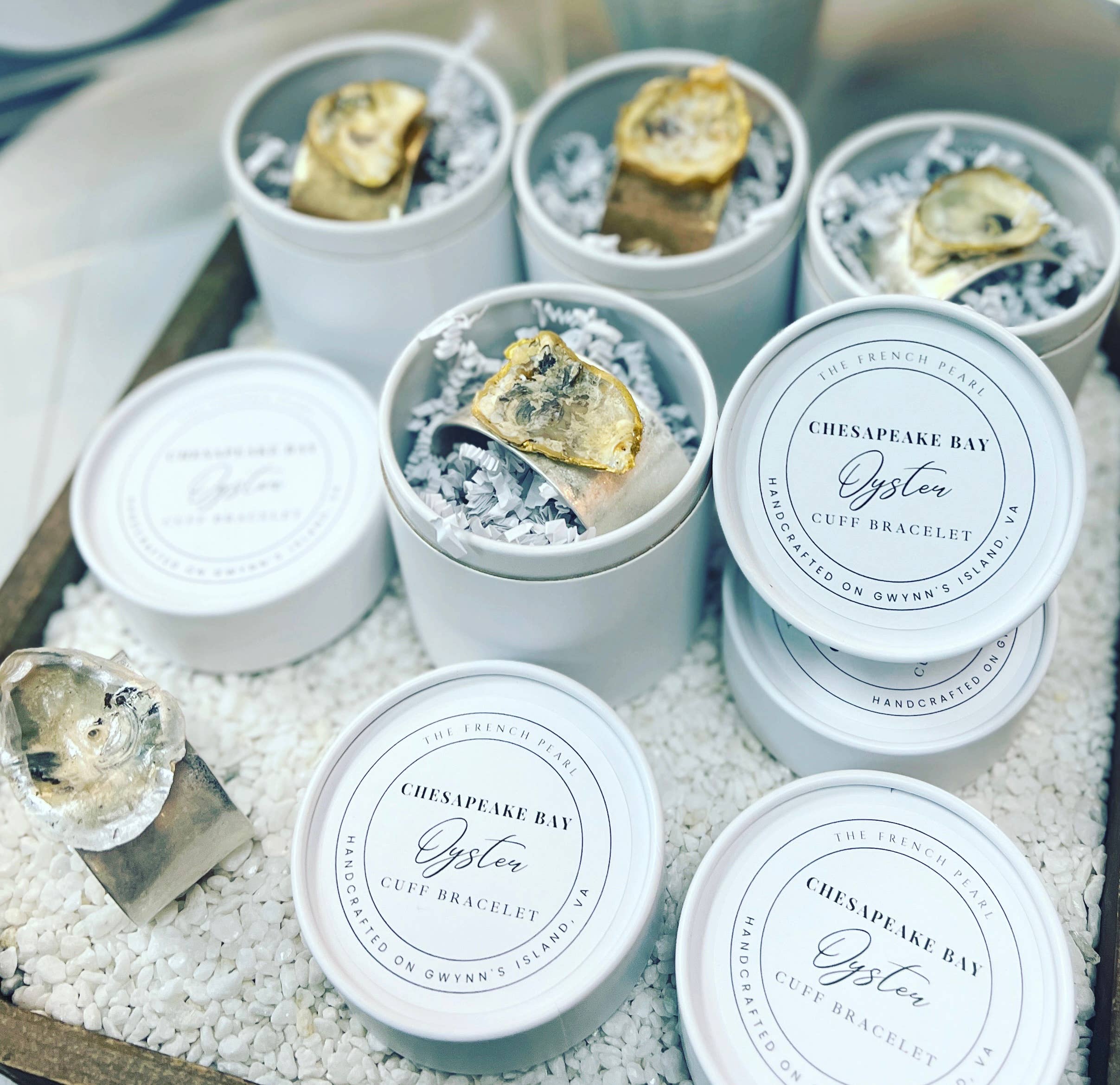 The French Pearl - Wholesale Cuff Bracelet - Chesapeake Bay Oyster Shell Cuff Bracelet - Coastal Jewelry5