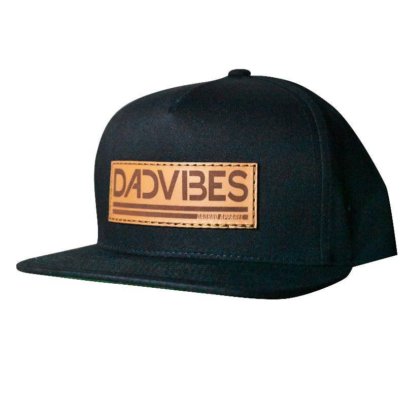 Dadbod Apparel - Wholesale Flat Brim Cap - Men's - DadVibes Classic - Snapback (Black)1