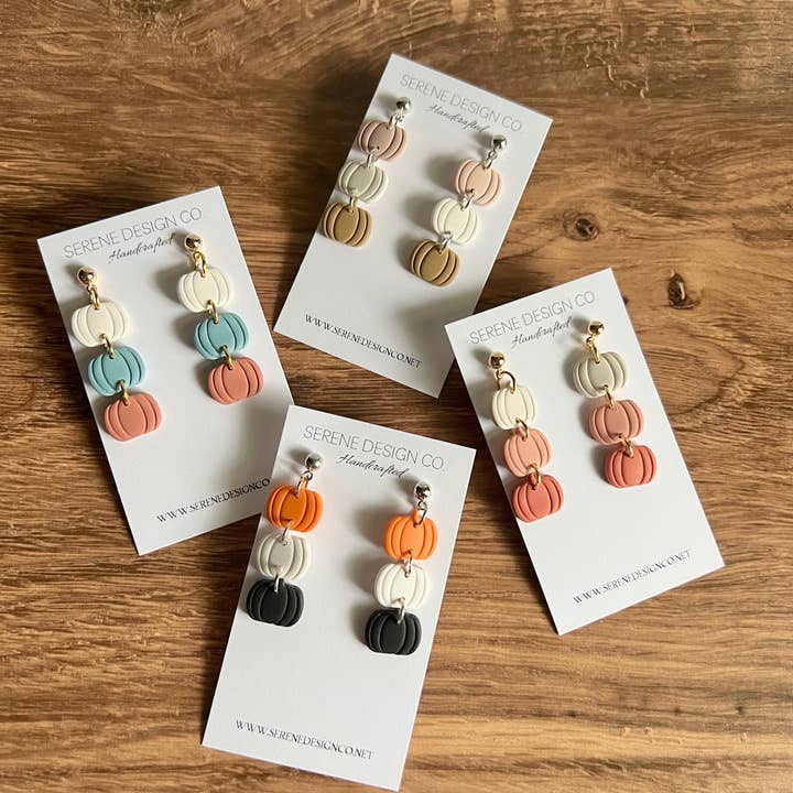 Serene Design Co. - Wholesale Dangle Earrings - Pumpkin Trio Dangles3