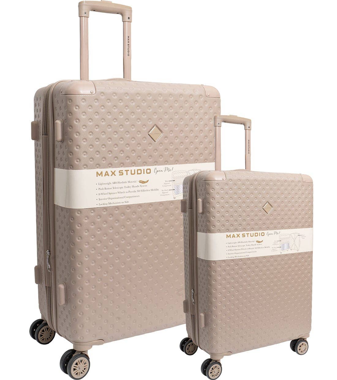 Magid - Wholesale Luggage - Max Studio Tonal Tufted ABS 2-Piece Hard-Sided Luggage Set41