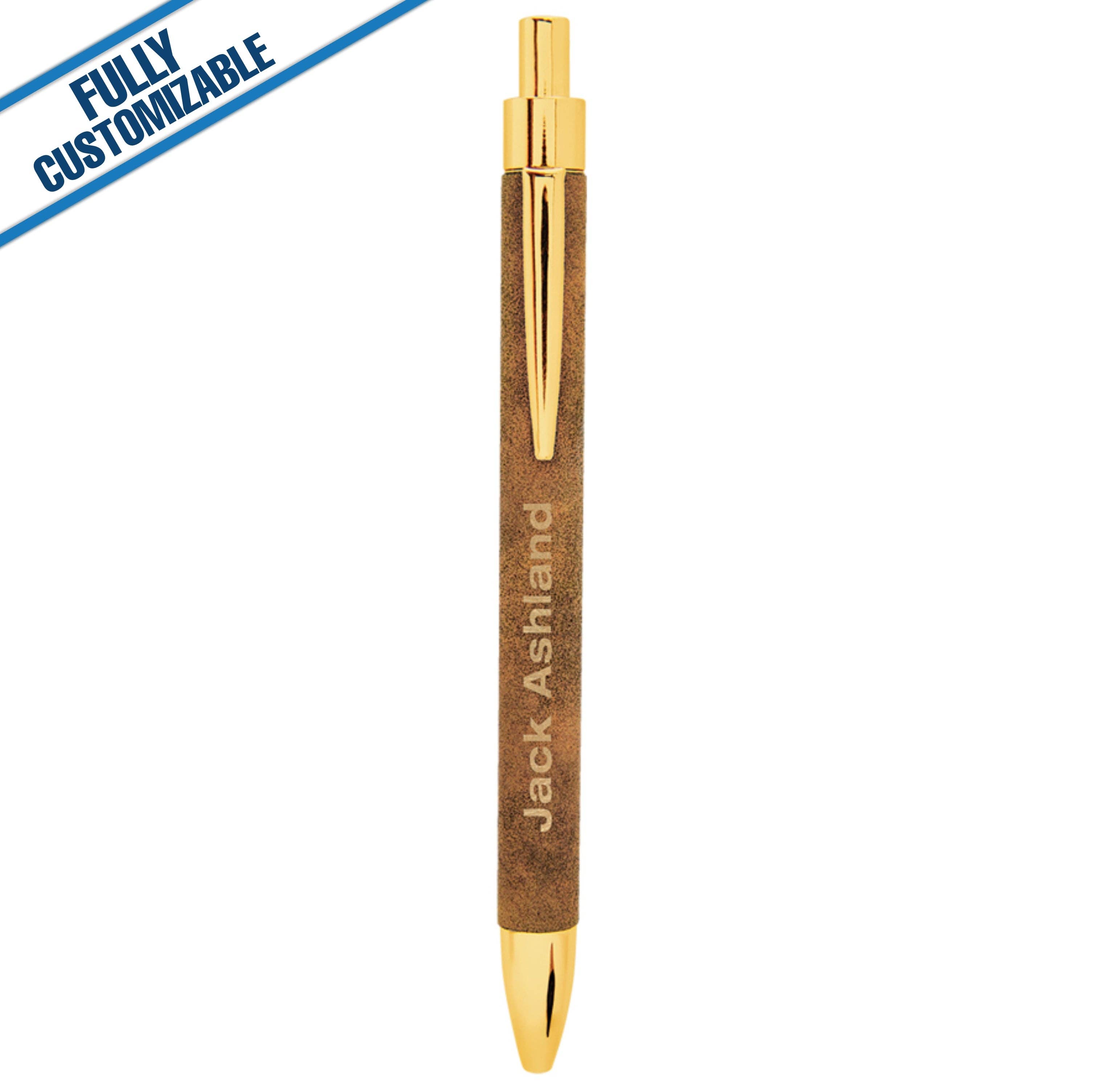 GiftWorksPlus - Vente Stylos - Stylo en similicuir gravé - Entièrement personnalisable9