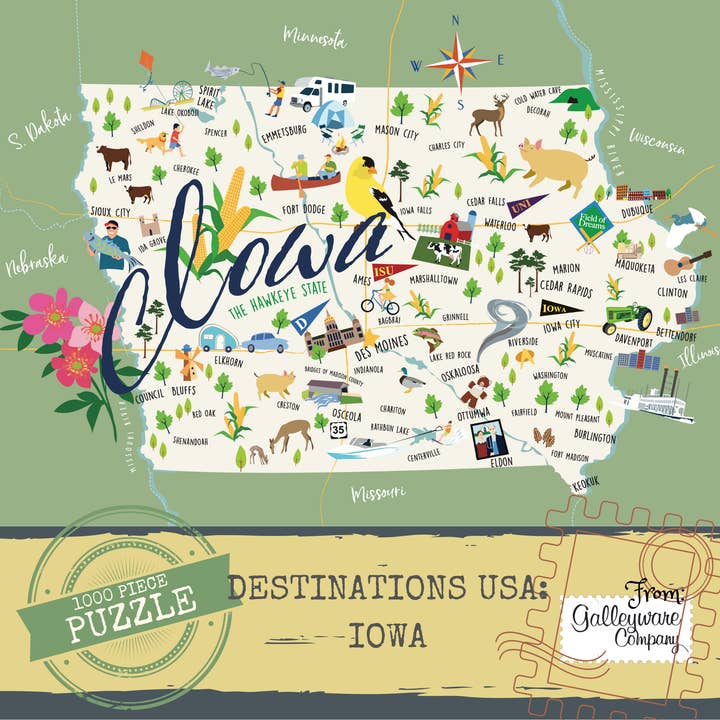 Iowa 1000 Piece Jigsaw Puzzle for wholesale by Galleyware