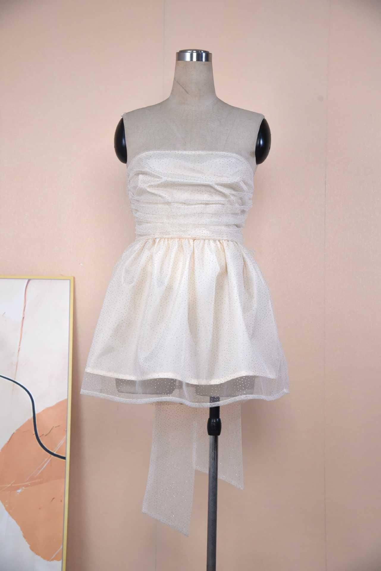 Sanyao Fashion – wholesale Dress – Women's – SF11 Elegant One-Shoulder Tube Top Tutu Skirt Backless Dress2