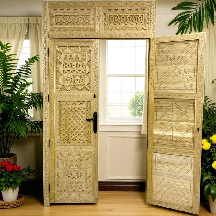 AtlasPerles - Wholesale Wall Accent - Handcrafted Moroccan Carved Doors1