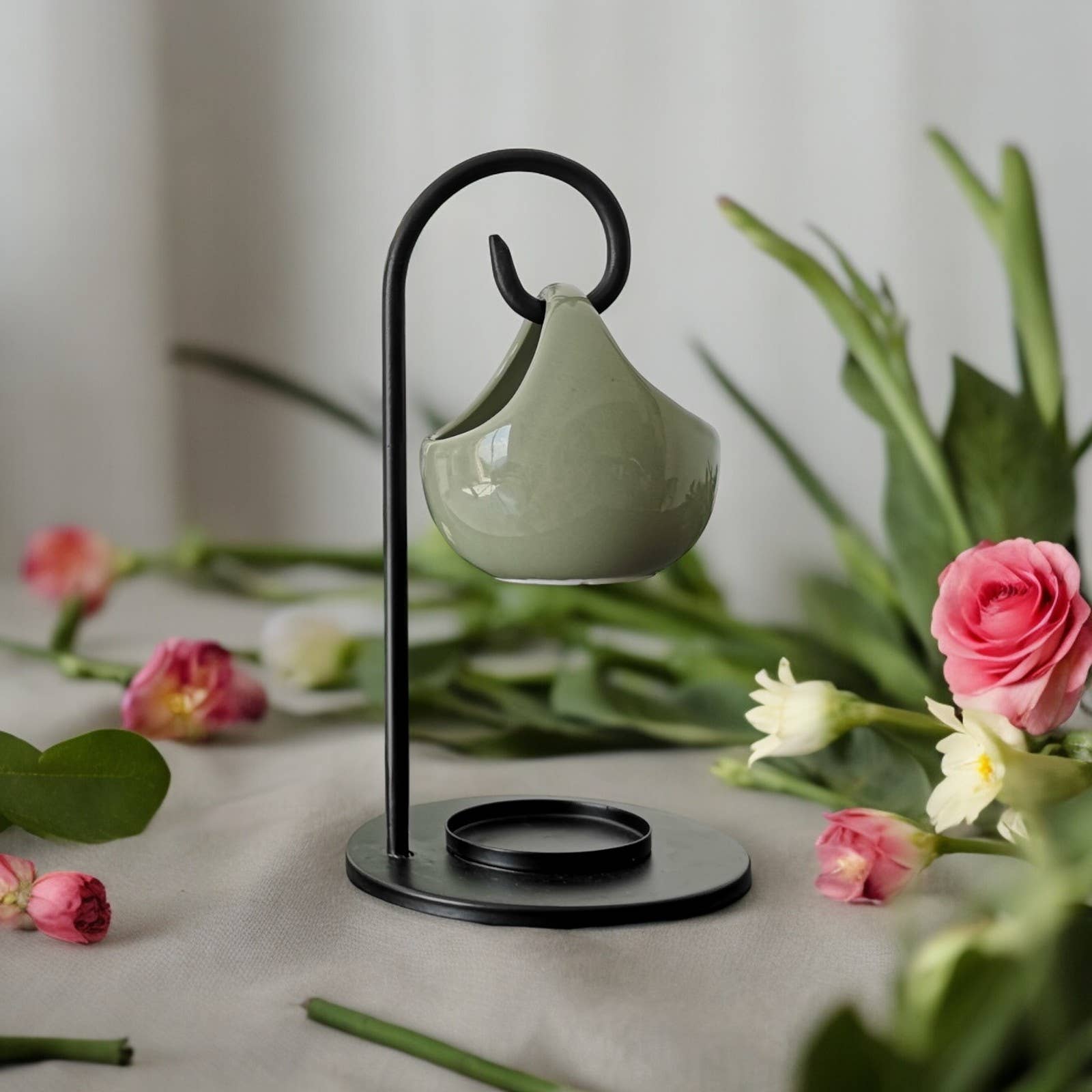 Zen'Arôme – wholesale Oljevärmare – Rökelsebrännare i smidesjärn med hängande keramikskål Seis7