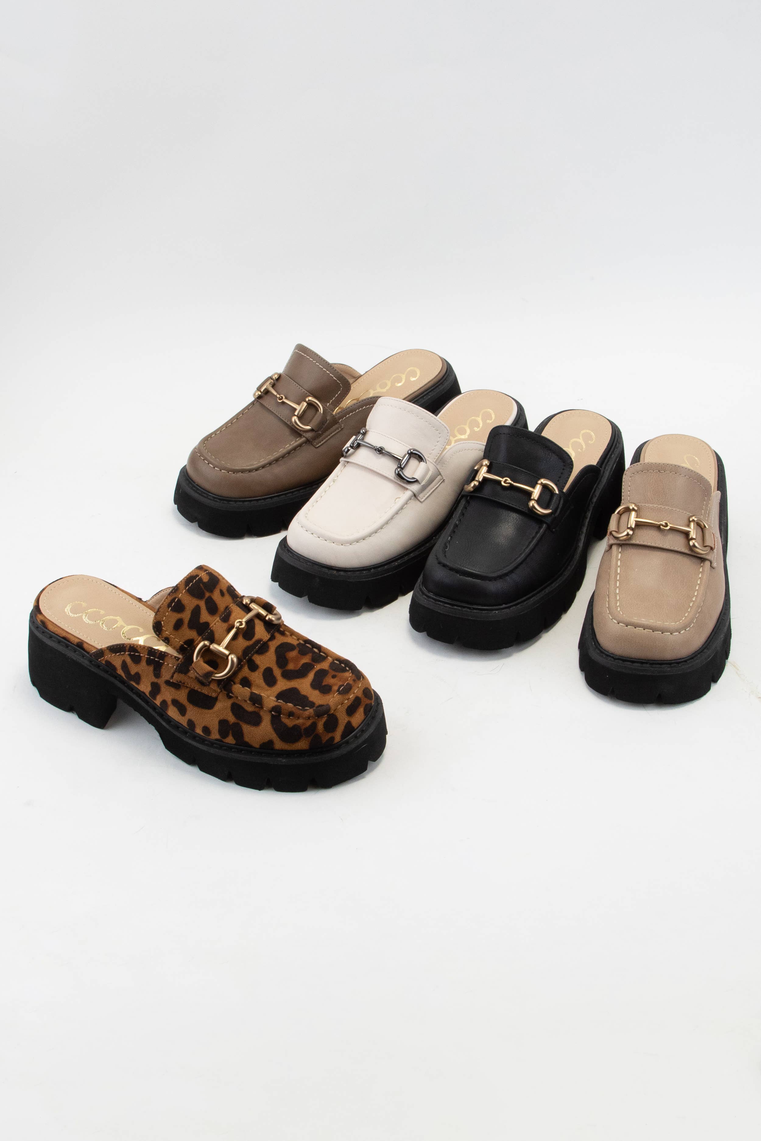 CCOCCI - Wholesale Loafers - Women's - LYNN CHUNKY PLATFORM HORSEBIT SLIP ON LOAFER MULE15