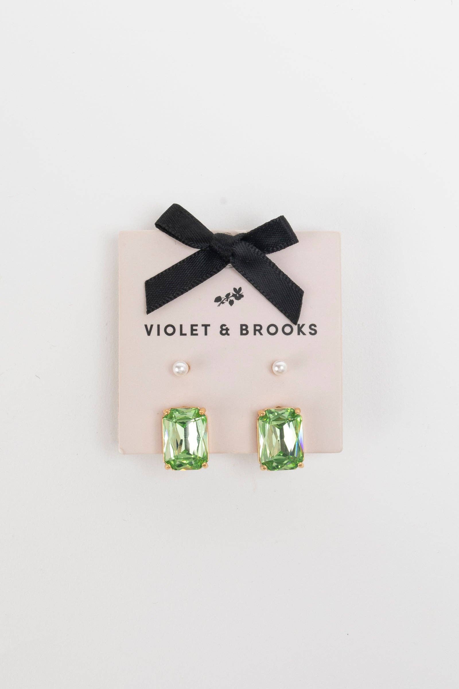 Violet & Brooks - Wholesale Stud/Post Earrings - Crystal/Pearl Earring Duet1