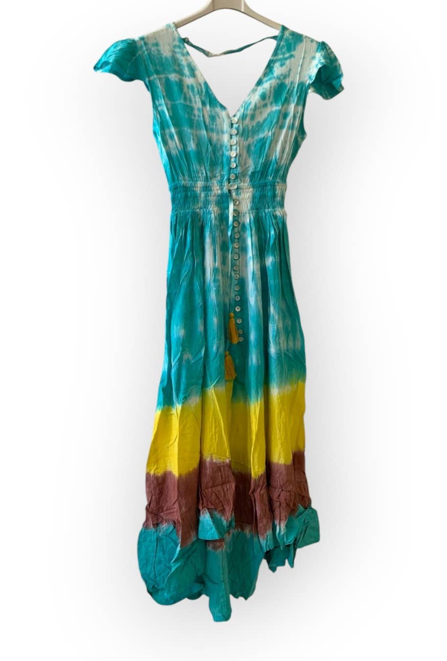 Nola by bijusol – Vestido - Mulher por atacado – Vestido Maxi Tie-Dye Boho – Feito à Mão na Índia2