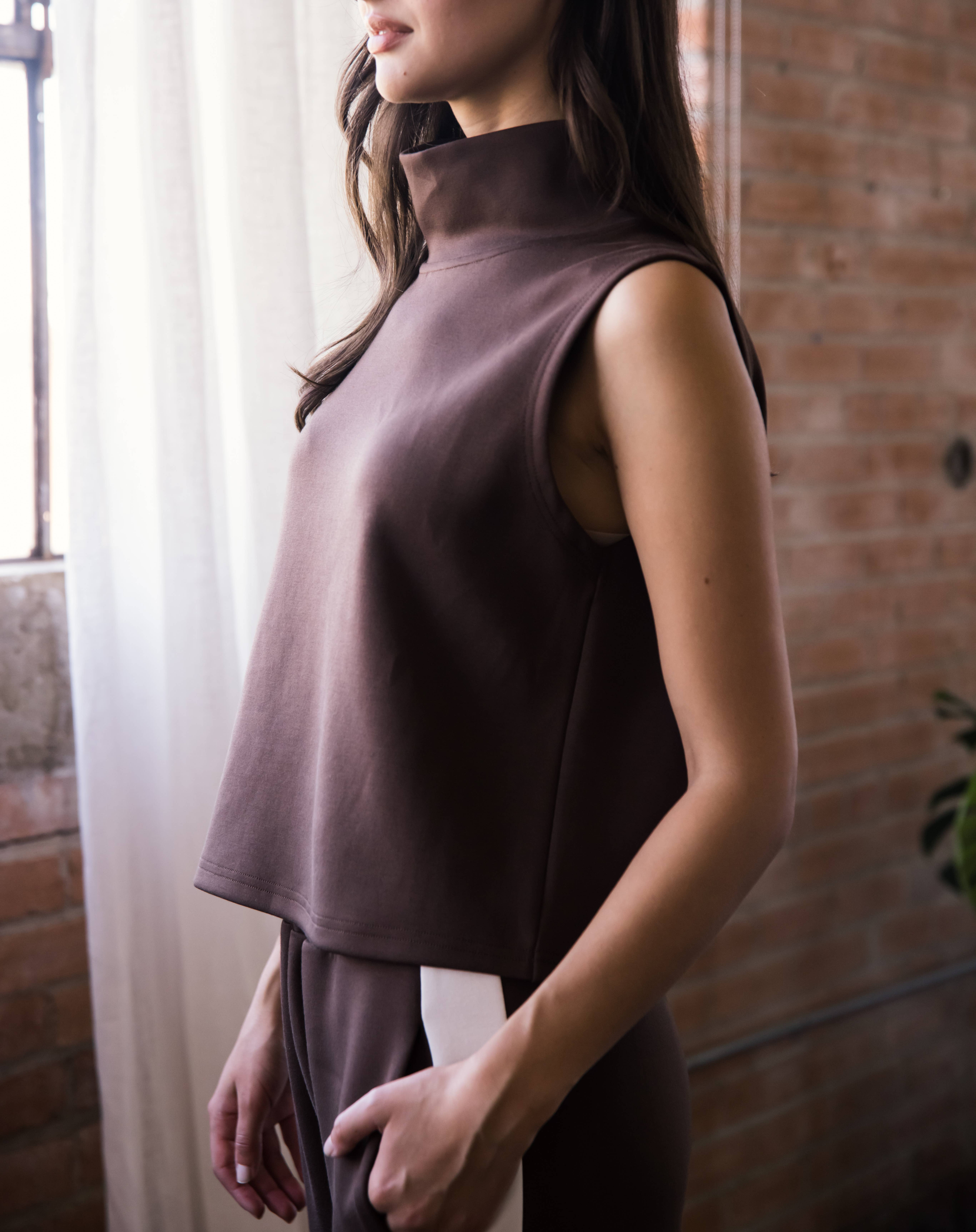 P. CILL - Wholesale Knit Top - Women's - P. CILL Butter Modal Cowl Neck Sleeveless Top3