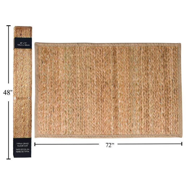 4x6' Typha Grass Floor Mat,Natural, open box for wholesale by Truu Design