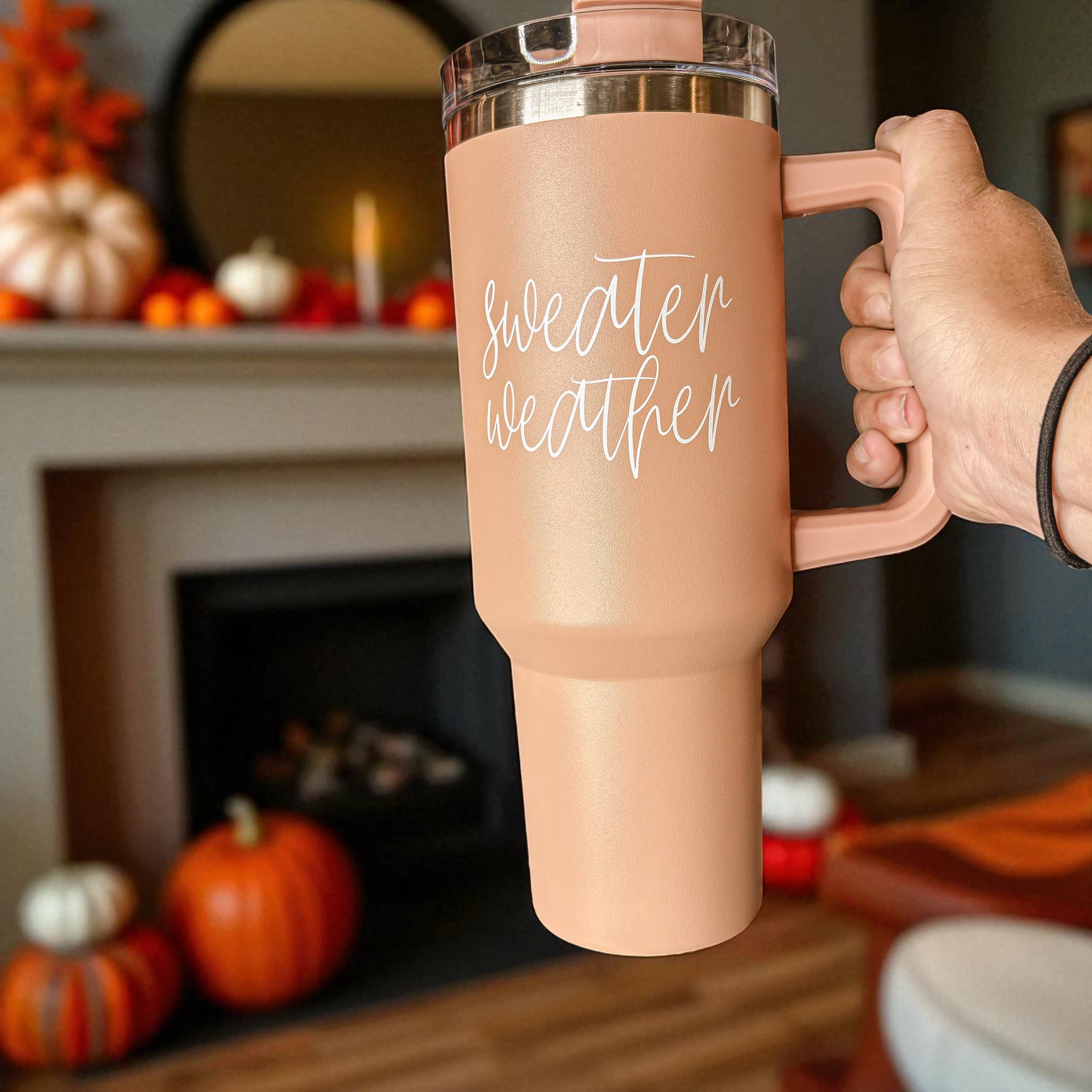 Gia Roma - Wholesale Insulated Mug/Tumbler - Sweater Weather Cream 40 oz Travel Tumbler, Fall Home & Gift102