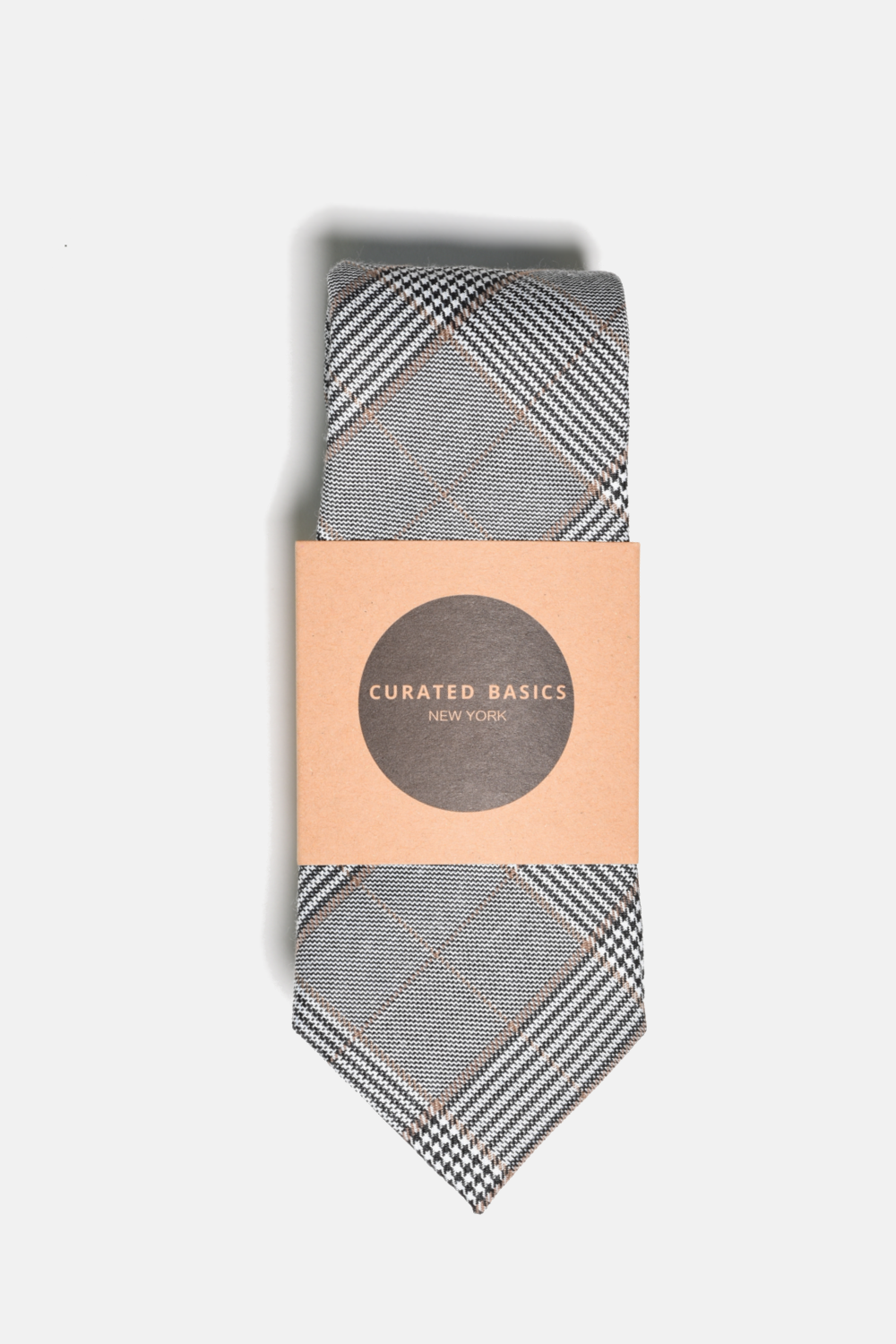 Curated Basics - Wholesale Necktie - Men's - Grey Glen Plaid Tie2