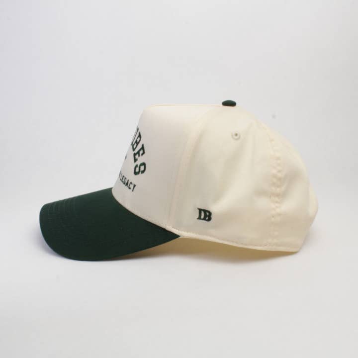 Dadbod Apparel - Wholesale Baseball Cap - Men's - DadVibes 5 Panel Hat (Cream/Green)