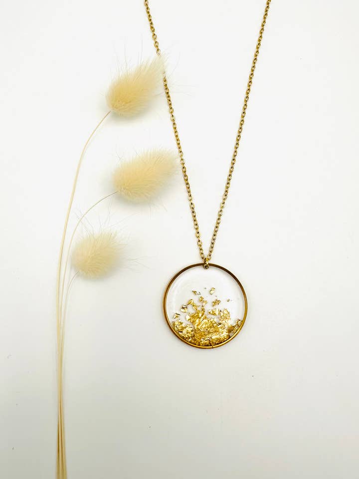 Golden Croquette Cascade Necklace - Model 5 for wholesale by LOR CREATION
