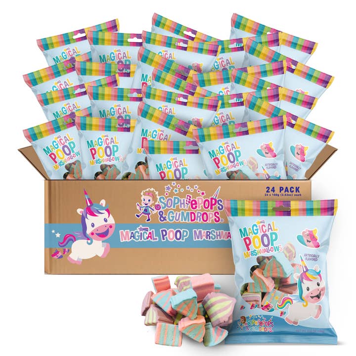 Magical Poop Marshmallows (3.53 OZ, 24 Pack) for wholesale by Sophiepops & Gumdrops